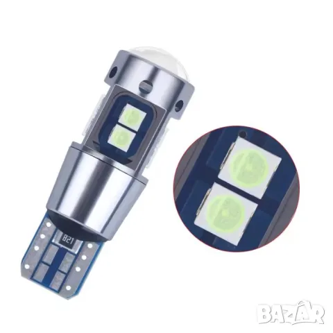 LED крушки T10 W5W бели 6000K 12-24V 2 броя, снимка 4 - Аксесоари и консумативи - 55864912