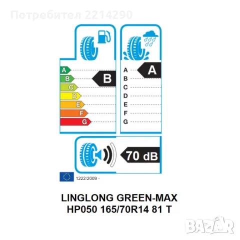 Ling Long 165/70R 14 Green-Max hp 050 , снимка 2 - Гуми и джанти - 50101606