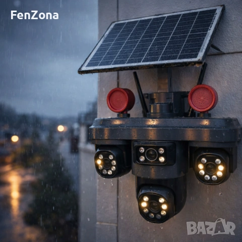 Соларна камера LYLU със SIM карта, 4 лещи и 26 диода – интелигентна защита без ограничения, снимка 3 - Други стоки за дома - 53183431