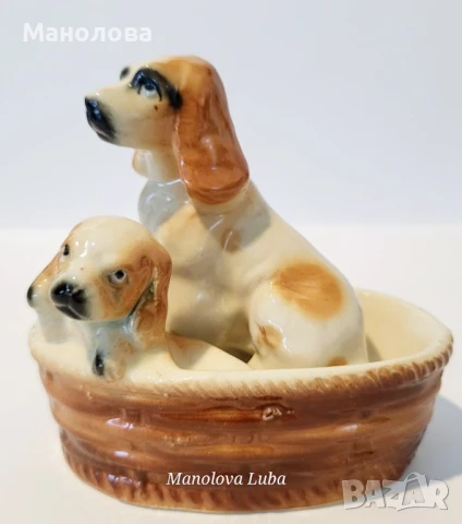 Винтидж японски порцеланова фигурка, кученца Шпаньол