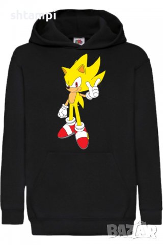 Детски Суитчър/Суитшърт Sonic Super Sonic yellow,Соник,Игра,Подарък,Изненада,Забавление,Рожден Ден