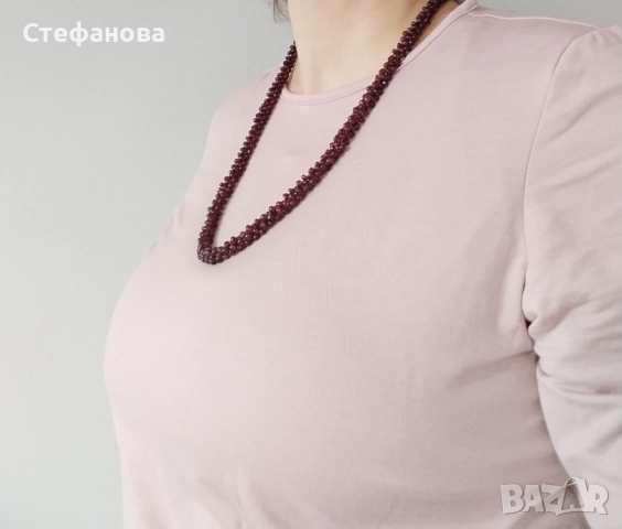 Колие и гривна от естествен гранат, снимка 5 - Колиета, медальони, синджири - 52605438