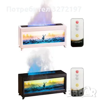 2025 3в1 Лампа,Ароматизатор и Овлажнител-Картина Елен,дист.управление, снимка 10 - Настолни лампи - 49078021