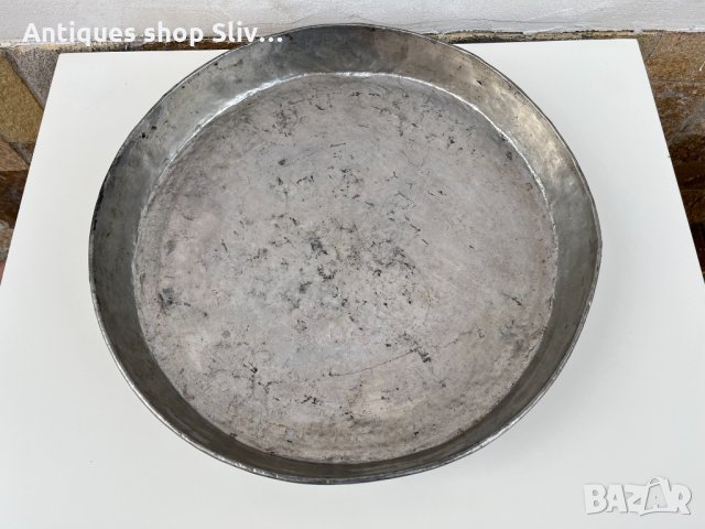 Стара медна калайдисана тава №1680, снимка 2 - Антикварни и старинни предмети - 35343389