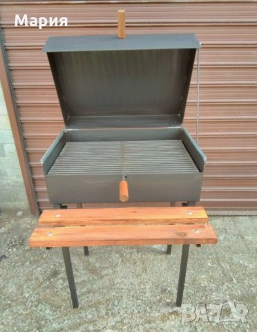Скара барбекю на дървени въглища с капак и подарък масичка, снимка 2 - Барбекюта - 30915021