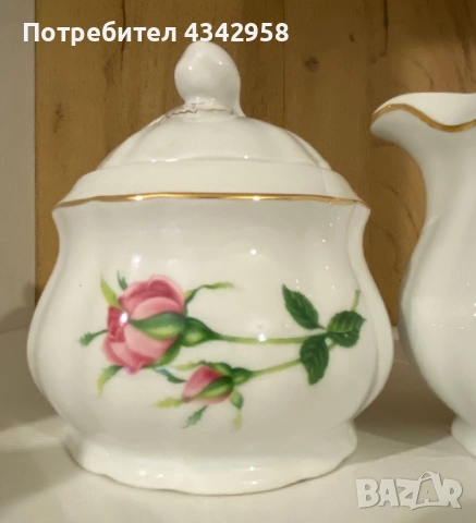 Rose Creamer от Christineholm.1980г. Захарница и каничка за мляко., снимка 2 - Антикварни и старинни предмети - 52110625
