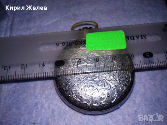 СТАРА КРАСИВА ОРНАМЕНТИРАНА СРЕБРИСТА КАСА за ДЖОБЕН ЧАСОВНИК / ПРАЗНА е! 36669, снимка 7 - Антикварни и старинни предмети - 40060240