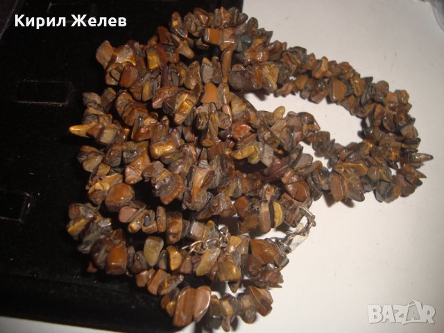 ТРОЕН ГЕРДАН ТИГРОВО ОКО ОТЪРЛИЦА АРТ РЪЧНА ИЗРАБОТКА 69471, снимка 5 - Колиета, медальони, синджири - 30695493