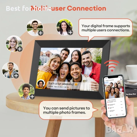 10.1-инчова WiFi цифрова фоторамка, снимка 6 - Други - 51123363