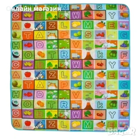 Двулицево детско килимче, Топлоизолиращо. 120х180 см и дебелина 0.5 см "Учи английски", снимка 2 - Други - 48975447