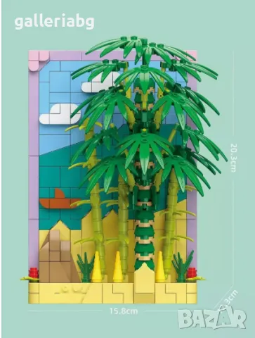 Конструктор Бамбук в рамка – сглобяем декоративен модел (403 части), снимка 2 - Конструктори - 48072274