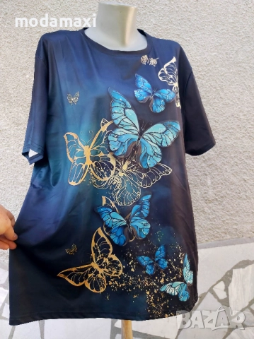 4XL Нова блуза с пеперуди , снимка 3 - Тениски - 51841041