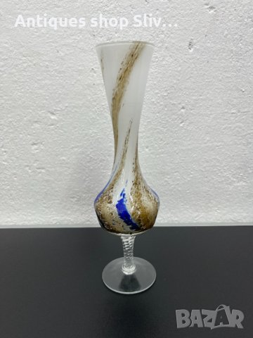 Стилна ваза от опалово стъкло тип Мурано. №4730, снимка 5 - Колекции - 42872599