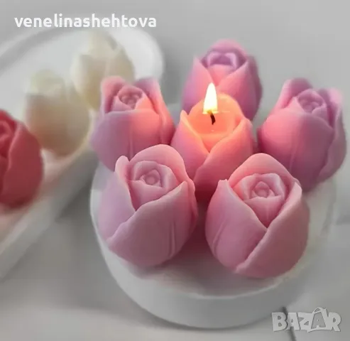 3D Лале Силиконов молд форма за свещи гипс сапун смола фондан за декорация на торта , снимка 2 - Форми - 49399069