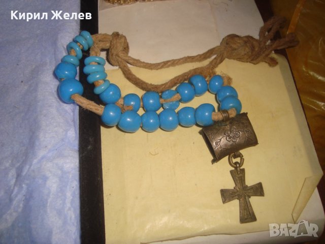 УНИКАЛНО РЯДКА СТАРИННА ХРИСТИЯНСКА БРОЕНИЦА ЦВЕТНО СТЪКЛО САЧАН БРОНЗ - РЪЧНО ОРНАМЕНТИРАНИ 27865, снимка 6 - Антикварни и старинни предмети - 37115989