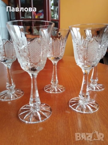 Кристални чаши за вино серия,, Зорница лукс ", снимка 4 - Чаши - 52323732