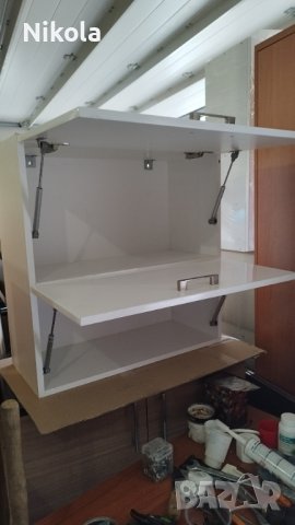 Кухненски шкафчета за стена бял гланц  73,5x74 x 32см, снимка 4 - Шкафове - 42827244