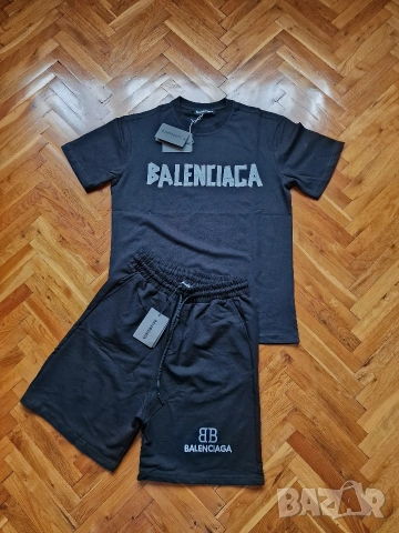 Страхотен мъжки екип къси панталони и тениска BALENCIAGA размер S M L XL 2XL 