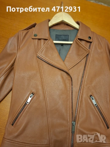 Дамско яке от естествена кожа Massimo Dutti, снимка 3 - Якета - 53146204
