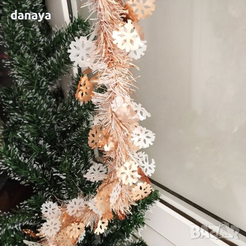 4201 Изящен коледен гирлянд със снежинки, снимка 6 - Декорация за дома - 42687256