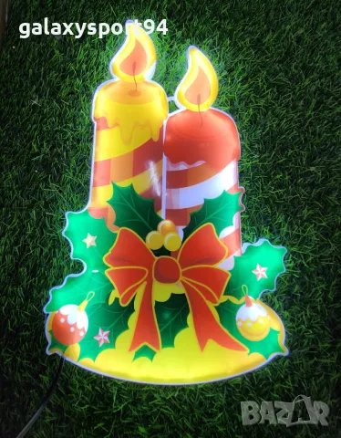 Лед коледна фигурка  Свещички двулицеви фигурки  за лед коледна украса