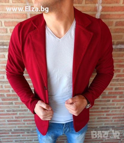 Спортно-елегантно сако памук - бордо