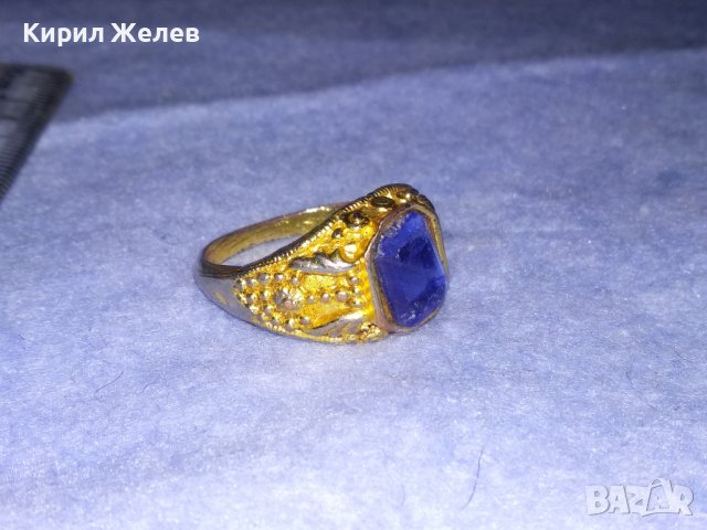 СТАР АЖУРЕН МЕДЕН ПОЗЛАТЕН ОРНАМЕНТИРАН РЕТРО СТИЛ ПРЪСТЕН 36619, снимка 7 - Пръстени - 39723564
