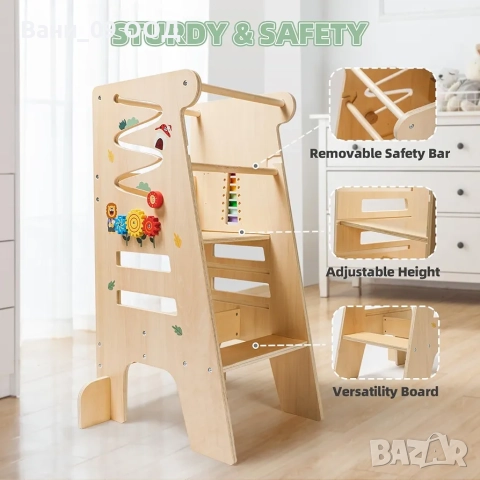 Детска кула "Монтесори" с различни активности, снимка 2 - Образователни игри - 51861761