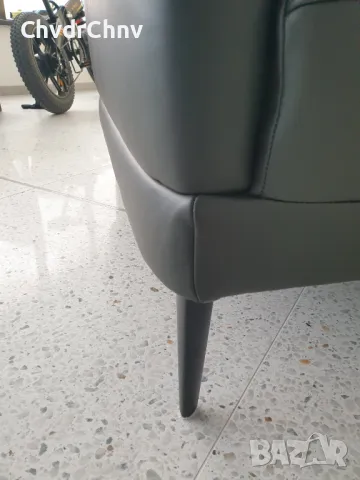Немски кожен диван за офис/двойка-черна естесвена кожа/регулиращи седалки-подлакътници 200x115x95см, снимка 8 - Дивани и мека мебел - 48414178