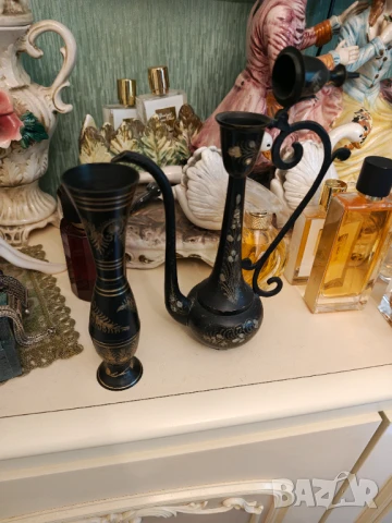 Стар ръчно изработен лот месинг позлата намален , снимка 2 - Декорация за дома - 51180784