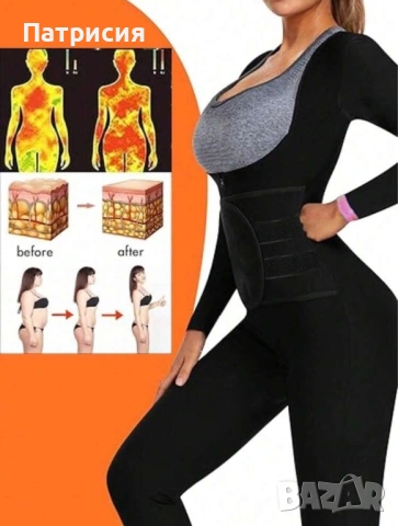 Чисто нов оформящ неопренов термо клин гащеризон яке за бързо потене и горене на мазнини, размер L. , снимка 3 - Гащеризони - 54196624