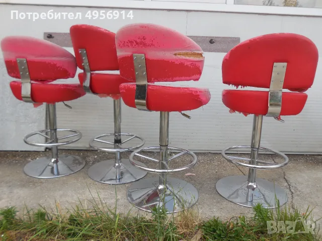 Продавам тези въртящи столове на колелца и за бар, снимка 5 - Столове - 56184410