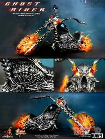 ХОТ ТОЙС ПРИЗРАЧЕНИЯТ ЕЗДАЧ С АДСКИЯ МОТОР - Hot Toys MMS133 - Ghost Rider With Hellcycle, Very rare, снимка 5 - Колекции - 55964399