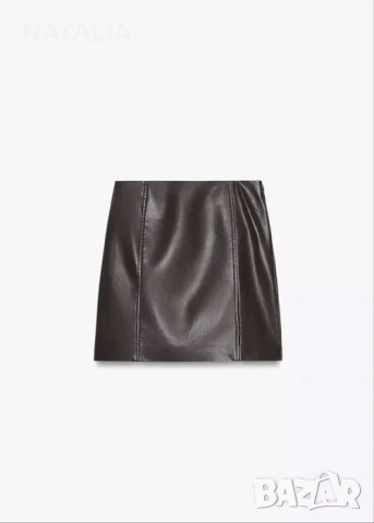 Кожена пола zara, снимка 5 - Поли - 54351707