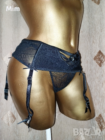 Secret Possessions M Черен колан с жартиери за чорапи, снимка 2 - Бельо - 44707089