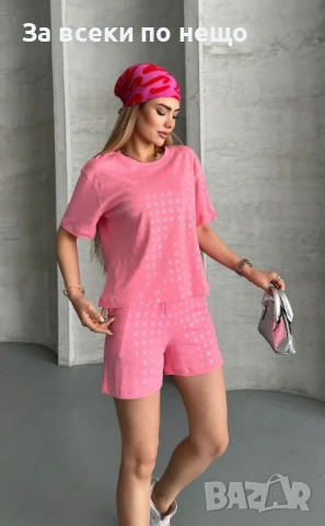 A.Wang Дамски Памучен Летен Комплект👚🩳Дамски Къс Екип Код A697, снимка 6 - Комплекти - 50826767