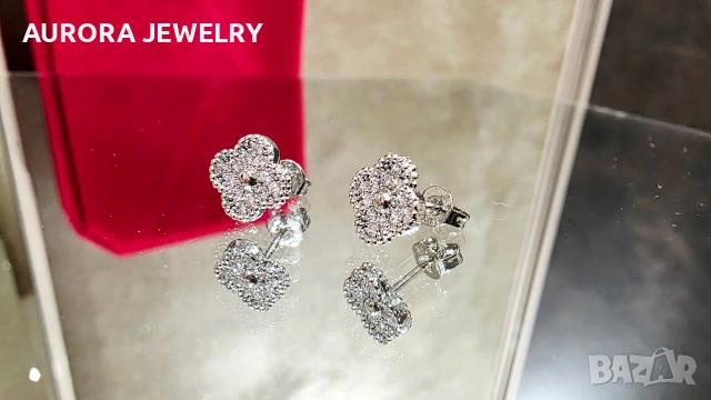 Van Cleef & Arpels VCA Silver Diamond Sweet Alhambra Дамски Обеци