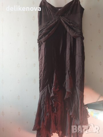 KAREN MILLEN. Size L Празнична рокля от  100% Коприна, снимка 4 - Рокли - 38481443