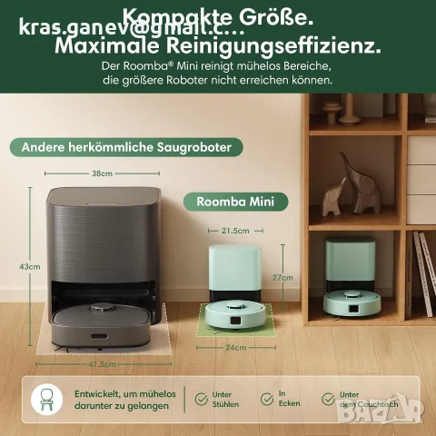 iRobot Roomba Mini – 7000 Pa, LiDAR, моп и AutoEmpty станция, снимка 2 - Прахосмукачки - 55879824