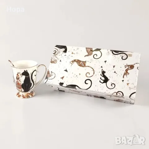 Чаши комплект с котки, снимка 4 - Чаши - 56521524