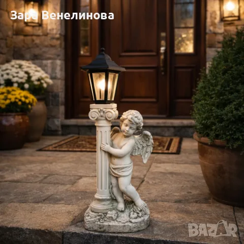 Соларна лампа ангел - елегантна декорация за всеки двор.