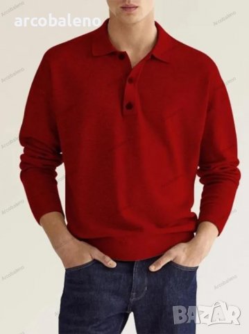 Мъжка едноцветна блуза с дълъг ръкав, 10цвята, снимка 5 - Блузи - 39608951