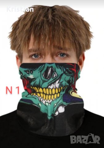 Бандана с череп зомби - спорт, зима, колоездене, снимка 3 - Зимни спортове - 31001830