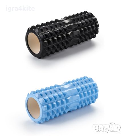 Големи Фоумролери в син цвят (таралеж) два размера 42x14 Foam roller, снимка 2 - Фен артикули - 40769260