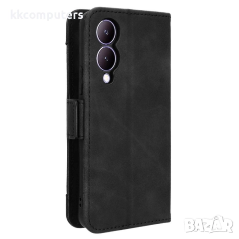 Кожен калъф Портфейл за vivo Y17s 4G / Y28 5G / Y33t - Магнитен клипс, Държач за карти и Стойка, вкл, снимка 11 - Калъфи, кейсове - 52561411