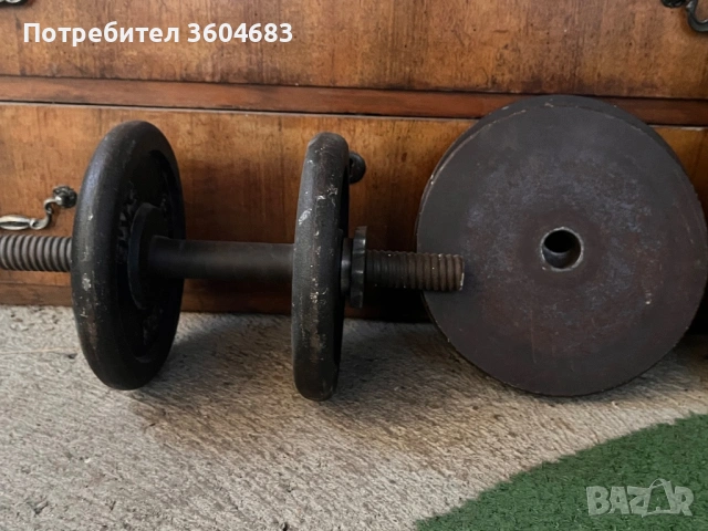Професионална винтова щанга с чугунени дискове – 30 кг. , снимка 4 - Фитнес уреди - 53154457