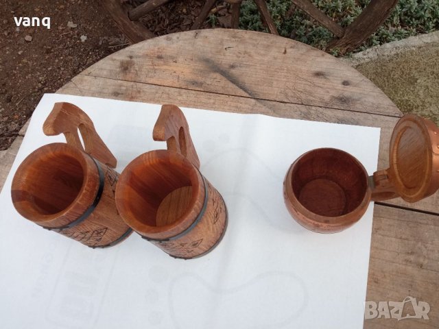 Стари дървени чаши- халба, снимка 6 - Други ценни предмети - 39467542