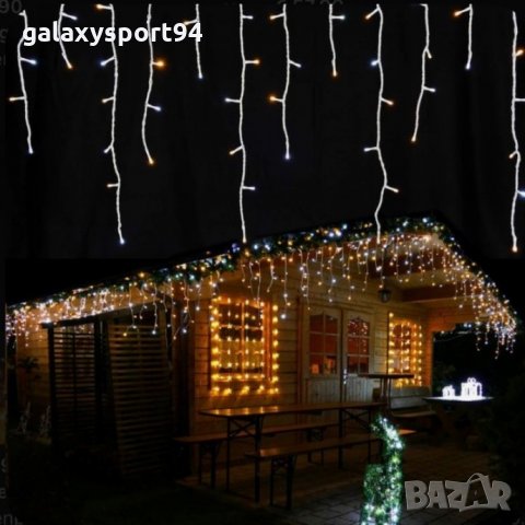 Новогодишни Коледни светлини завеса Бяла/синя/топла/шарена светлина 168ЛЕД Лампи 300/70с, снимка 3 - Лед осветление - 34941562