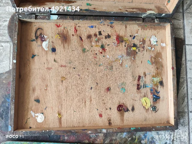 Старо дървено куфарче на художник и палитри, снимка 10 - Картини - 55861424