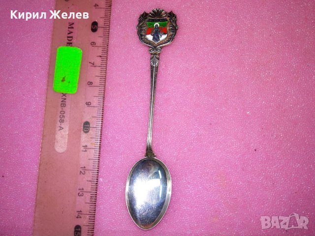 HELGOLAND СТАРА НЕМСКА КОЛЕКЦИОНЕРСКА ЕМАЙЛИРАНА СРЕБЪРНА ЛЪЖИЧКА За КАФЕ СРЕБРО 835 ПРОБА 42988, снимка 8 - Колекции - 44376196